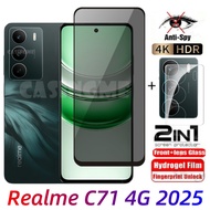 For Realme C71 4G 2025 Private Tempered Glass Anti-Spy Full Cover Screen Protector Anti Peek Privacy