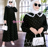 Midi dress rayon Terpopuler 2022 / midi dress polka / midi dress kekinian