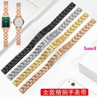 ~~ Stainless Steel Watch Strap Female Substitute Langqin ELLE Steel Band Lola Rose Small Green Watch CK Stainless Steel Bracelet 10mmY