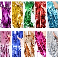 15 colours Metallic Tinsel Rain Curtain Tassel Foil Fringe Curtain Backdrop Wedding Christmas Birthd