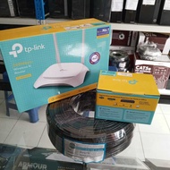 Ruter package tp link TL-WR840N _ Switch hub 8 port tplink / totolink and 100M outdoor ftp lan cable