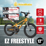 RoyalBaby EZ Freestyle 2 in 1 Balance Bike and Kids Bike 12" (12-30) Yellow