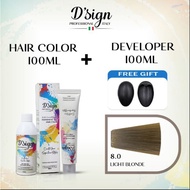 NATURALS HAIR COLOR D’sign Professional Italy Hair Color 2.0/3.0/4.0/5.0/6.0/7.0/8.0 100ml
