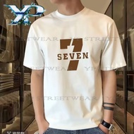 New personalized number 7 printed short sleeved T-shirt for men in summer, loose half sleeved T-shir