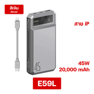 Eloop by Orsen E53 E59 E43 แบตสำรอง 10000 20000 25000 mAh Power Bank พาวเวอร์แบงค์ ชาร์จเร็ว PD 20W
