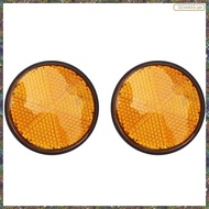 [W F S B] 2pcs 2" Round Orange Reflector Universal For Motorcycle ATV Dirt Bike