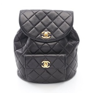 【二手】香奈兒 Matelassé 雙肩包，黑色羊皮，雙旋扣鏈條背包