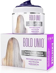Bold Uniq Purple Hair Mask - Toner for Blonde, Platinum, Bleached, Silver, Gray, Ash & Brassy Hair -