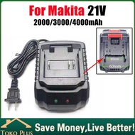 Charger Makita Lithium Bor 21V Charger Adaptor Casan Cas Baterai Cordless Nagawa Bor Impact Wrench K