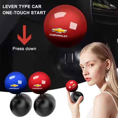 Car Logo Push Start Button Lever Creative Protective Cover For Chevrolet Cruze Captiva Lacetti Spark
