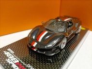 DF 1 43 Ferrari 488 Pista Spider Convertible Version Supercar Resin Model Bright Black