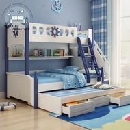 Showroom-Double Decker Bed Bunk Bed Small Apartment Kids Bed Loft Bed For Adult And Kids With Stairs