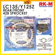 RKM Sprocket Motor 428 LC135/Y125Z/RXZ/Y100 Front/Rear RK-M