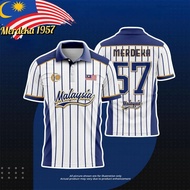 UNISEX 2025 Malaysia 1957 Independence Day Jersey Retro Jersey Oversized Streetwear Malaysia 68 th B