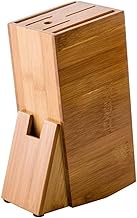 Bamboo Kitchen Knife Holder Block with Multi-Slot Storage for Knives, Scissors, and Kitchen Tools