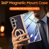 Case For Samsung Galaxy Z Fold7 Fold 7 FOLD7 5G 360° Ring Kickstand Screen Protector Leather Hinge P
