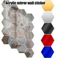 DIY Detachable Hexagonal Acrylic Mirror Wall Sticker / Modern Style Mini Art Mirror Stickers Home Decor