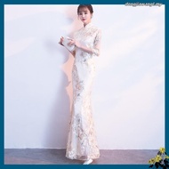 Lace Dinner Dress Elegant long Style Embroidery 2024 Romand  Party Dress Evening Dress Dinner Gown 晚