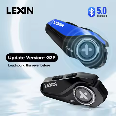Lexin-G2P Motorcycle Helmet Bluetooth Intercom Up To Pair 6 Riders&Big Button Design Exchangeable Pa