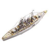 Piececool Puzzle 3D Metal Battleship Model Kits HMS Hood Richelieu Ship Model Jigsaw Toys for Teens 