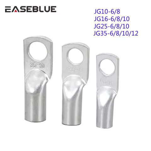 JG10-6/8 JG25/6/8/10 JG35 Terminal Cable Lug M8 M12 10mm2 16mm2 25mm2 Bolt Hole Tinned Copper Cable