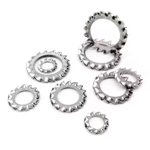 5/10/50pc M2.5 M3 M4 M5 M6 M8 M10 M12 M14 - M24 304 Stainless Steel External Toothed Serrated Lock W