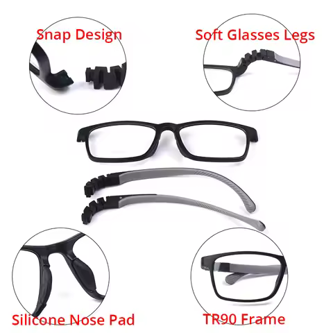 Kids Glasses Frame Optical Specs Rectangular Silicone TR90 Children Spectacle Frames Flexible Silica