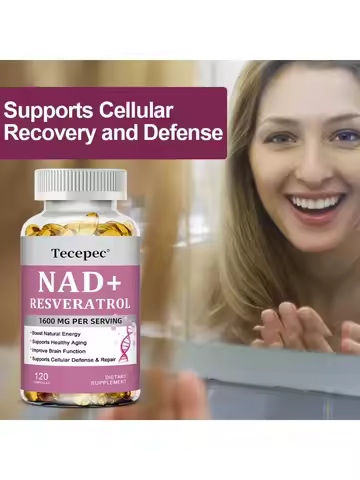 NAD+ Supplement,Anti-Aging,Boosts Energy and Focus,Supports Brain and Skin Health,Nicotinamide Adeni