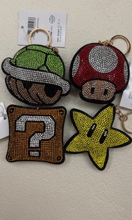 🈹 清屋價 ✈️ 日版 正版 Mario Brothers 瑪利奧 超級馬里奧兄弟 龜殼  無敵星星 蘑菇 鎖匙扣 仿閃石