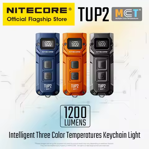 NITECORE TUP2 EDC Keychain Light Mini USB-C Rechargeable Flashlight 1200 Lumen Cool White Netural Wh