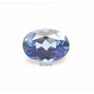 Permata Blue Sapphire oval diamond Coating 12x10mm - 14x10mm Per piece
