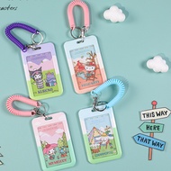 [SG Seller] Sanrio Stretchy Lanyard Card Holder Retractable Spring Coil Keychain Ezlink Card Holders