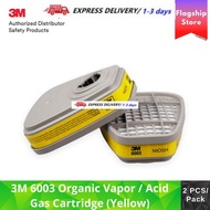 3M 6003 Organic Vapor/Acid Gas Cartridge - Yellow (2 Pcs)