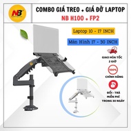COMBO Computer Monitor Mount + Laptop Stand NB H100 FP2 - 360 Degree Rotating Mount