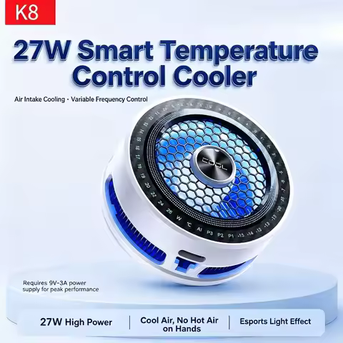 K8 NEW Mobile Phone PUBG Game Cooler 4 Levels 9V/3A Strong Power Magnetic & Back-clip 2 in 1 Semicon