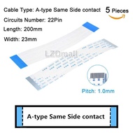 5pcs FPC Ribbon Flexible Flat Cable Pitch 1mm Length 200mm A-type Same Side Contact 4Pin 5Pin 6Pin 8