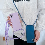 Oppo A57 A96 A74 A16 A16S A54S A54 4G 5G Crossbody Necklace Cord Strap Lanyard Soft Tpu Phone Case C