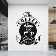 Fresh Coffee & Tasty Cafe Shop Cutting Sticker Wall Glass Sticker