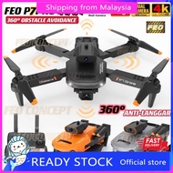 [OBSTACLE AVOID ANTI-LANGGAR]DRONE FEO P25 P7 Pro MAX 4K DUAL Cam WIFI RC DRONE With Camera Fold Drone Quadcopter Drones