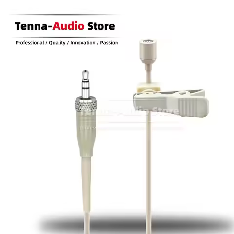 Flesh Lavalier Tie Clip On Lapel Tan Mic For SENNHEISER EW100 EW300 EW500 G1 G2 G3 EW 100 300 500 Wi