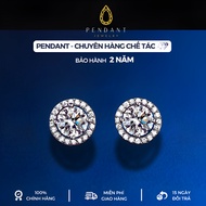 Classic Round Silver Earrings with White Gold 6,5 Cups - PENDANT Brand - KT005 Inspection Certificat