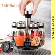Luxurious Rotating 7 pcs Seasoning Bottle Spice Jar Set Containers