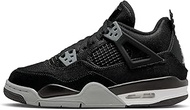Air Jordan 4 Retro - 308497 106, Black/Light Steel Grey/White/F, 6 Big Kid