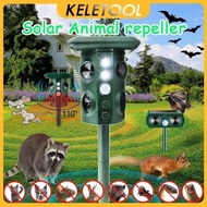 KELETOOL Waterproof Solar Animal Repeller Solar Ultrasonic Repellent Cat Animal Ultrasonic Monkey Re