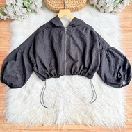 READY LONG CROP TOP (L) mesh top mesh top long sleeve