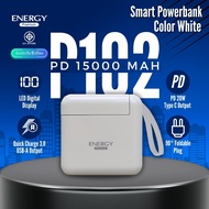 Energy Premium EP-P102 Powerbank PD20W 15000mAh เพาเวอร์แบงค์ พาวเวอร์แบงค์ มีขาปลั๊กและสายในตัว