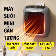 Máy Sưởi Gốm Mini Treo Tường có tấm lưới cách nhiệt an toàn Quạt Sưởi Mùa Đông Mini Hồng Ngoại Tiện