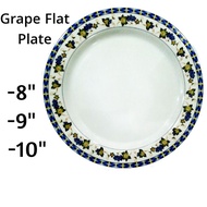 Melamine Round Flat Grape Design Plate / Melamine Plate / Flat Plate🔥READY STOCK🔥