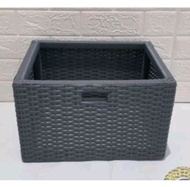 Redy Stok Lemari Rotan Sintetis Laci 2 DVD Meja Tv Rak Buku Susun