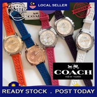 [100% Original & Free Bracelet] Coach Mini Boyfriend Rubber Strap Women Watch Watches Jam Tangan Wan